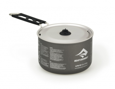 Кастрюля алюминиевая со складной ручкой Alpha Pot Black, 1200 мл от Sea to Summit