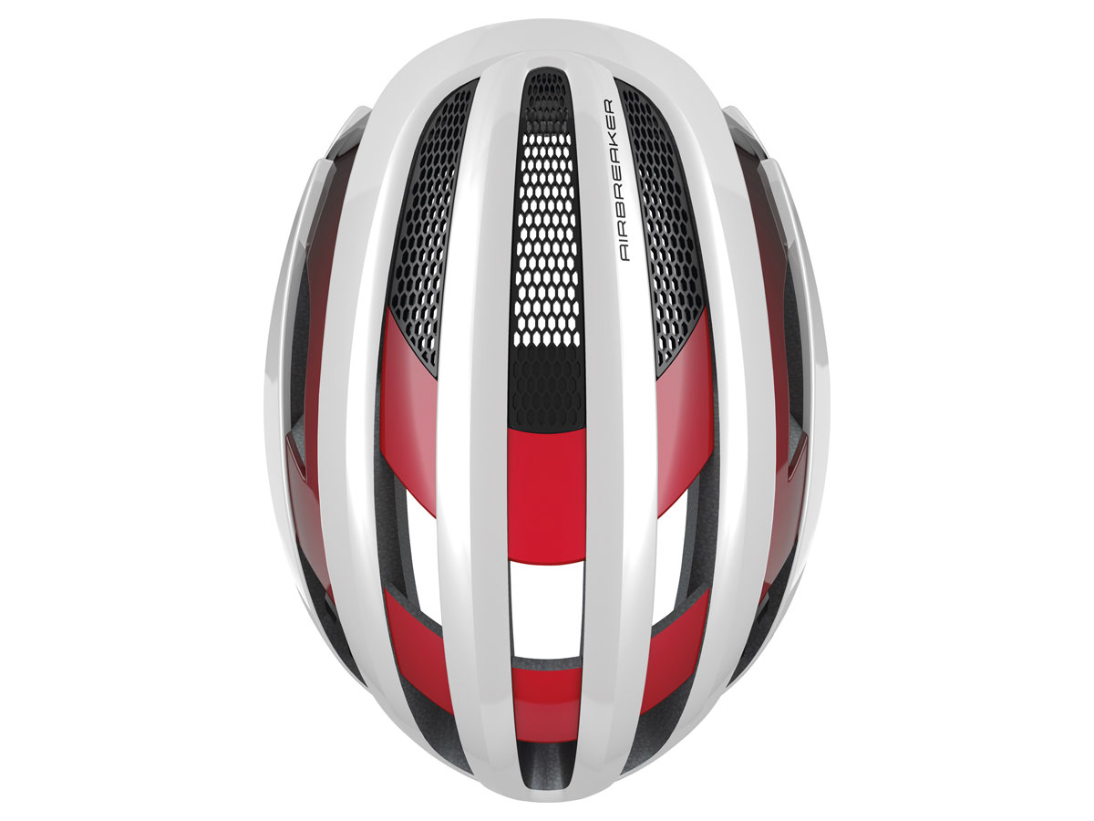 Велошлем ABUS Airbreaker, White Red
