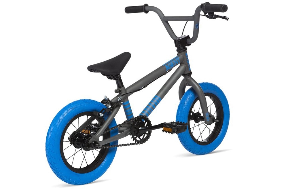 Велосипед BMX Stolen Agent 12" Matte Raw Silver w/Dark Blue Tires 2020