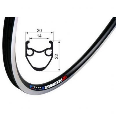 Обод Remerx RMX 5024 AERO, 622x14, черн, с насечками, 36 спиц