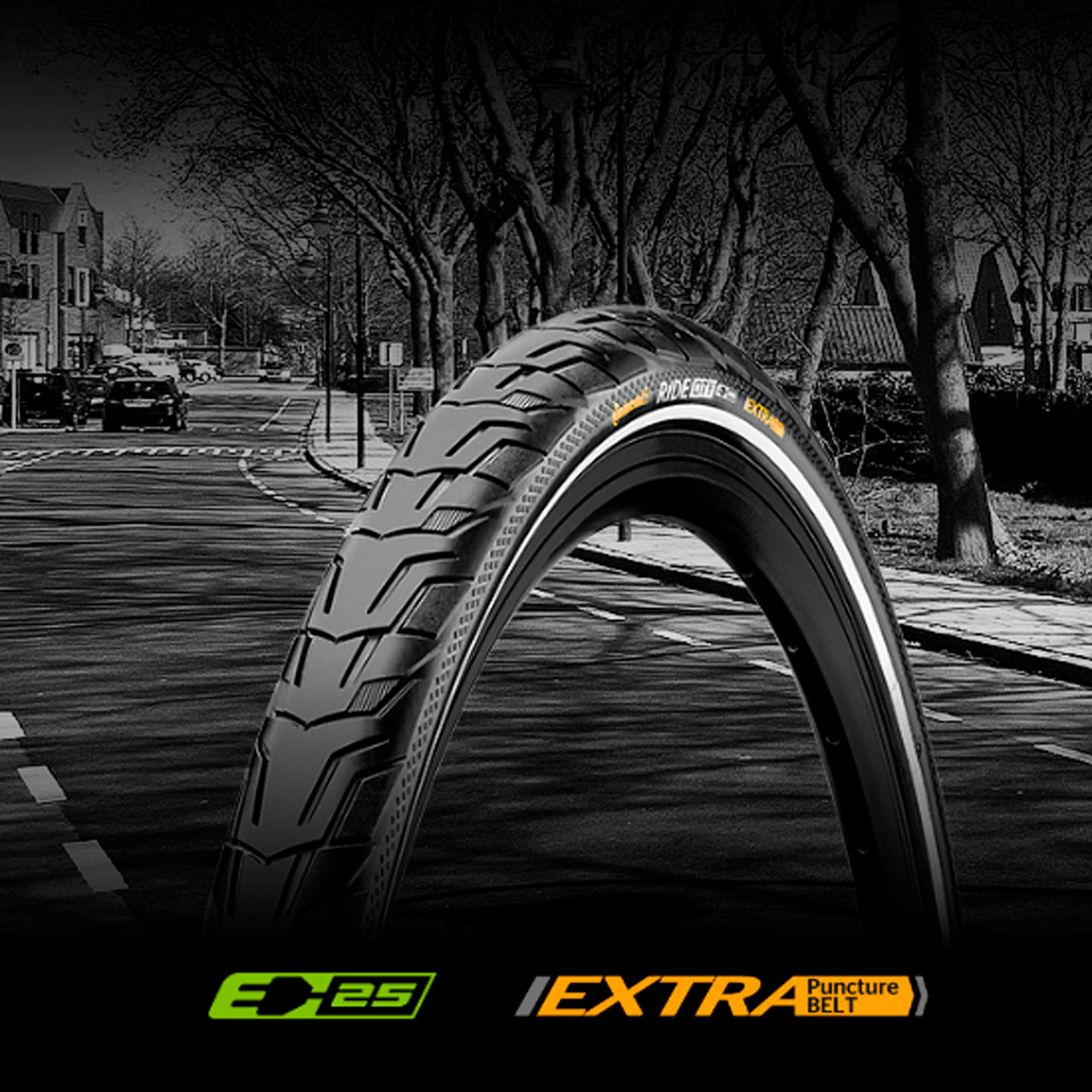 Покрышка Continental Ride City 28" (700), Black/Brown Reflex