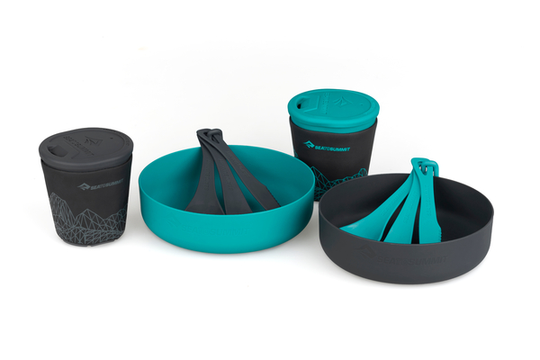 Набор посуды DeltaLight Camp Set 2.2 (2 mugs, 2 Bowls, 2 Delta Cutlery Sets), Pacific Blue/Grey, р. от Sea to Summit