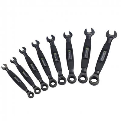 Набор комбинированных ключей с трещёткой и прорезиненной ручкой Birzman