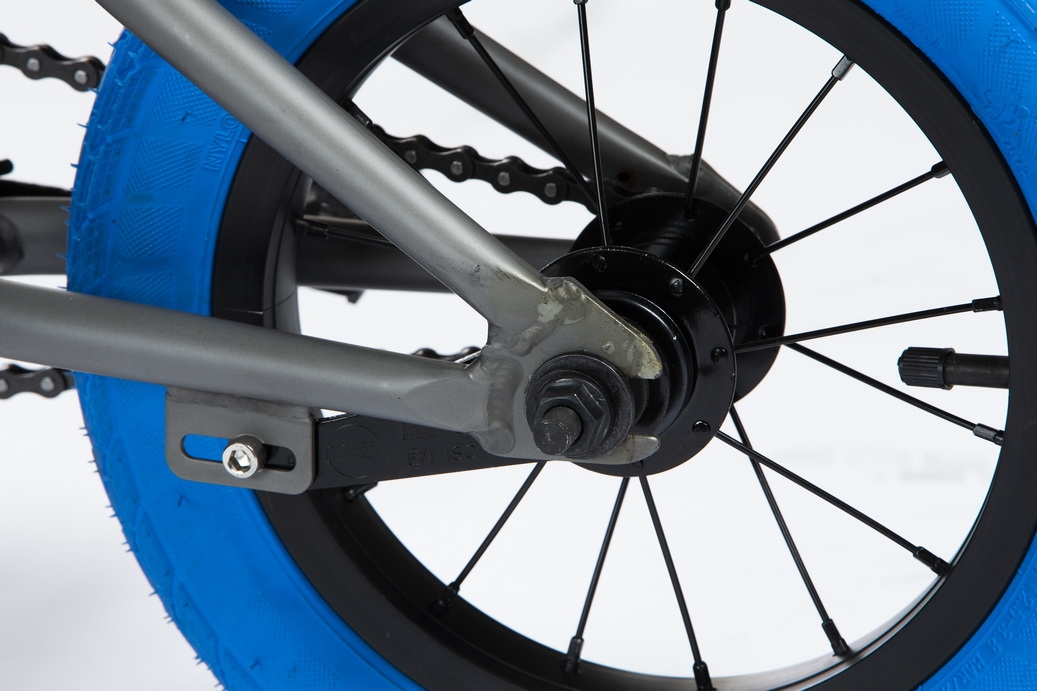 Велосипед BMX Stolen Agent 12" Matte Raw Silver w/Dark Blue Tires 2020