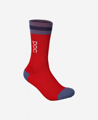 Носки велосипедные POC Essential Mid Length Sock,Calcite Blue/Prismane Red, M