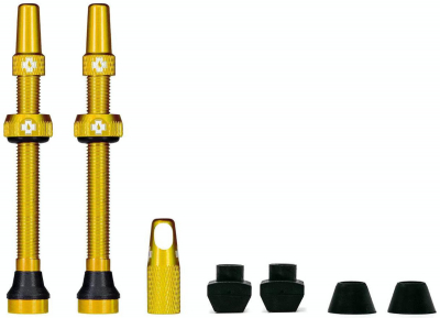 Вентили для бескамерных колес MUC-OFF Tubeless Presta Valve, 60 мм, золотые