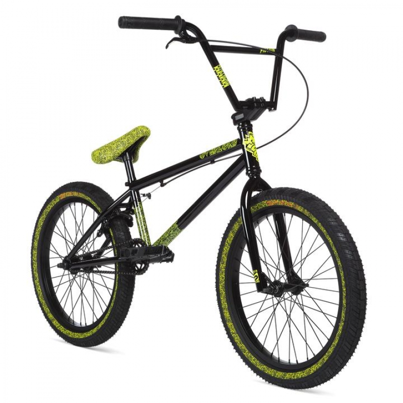 Велосипед BMX Stolen Overlord 20" Black w/Reflective Yellow 2020