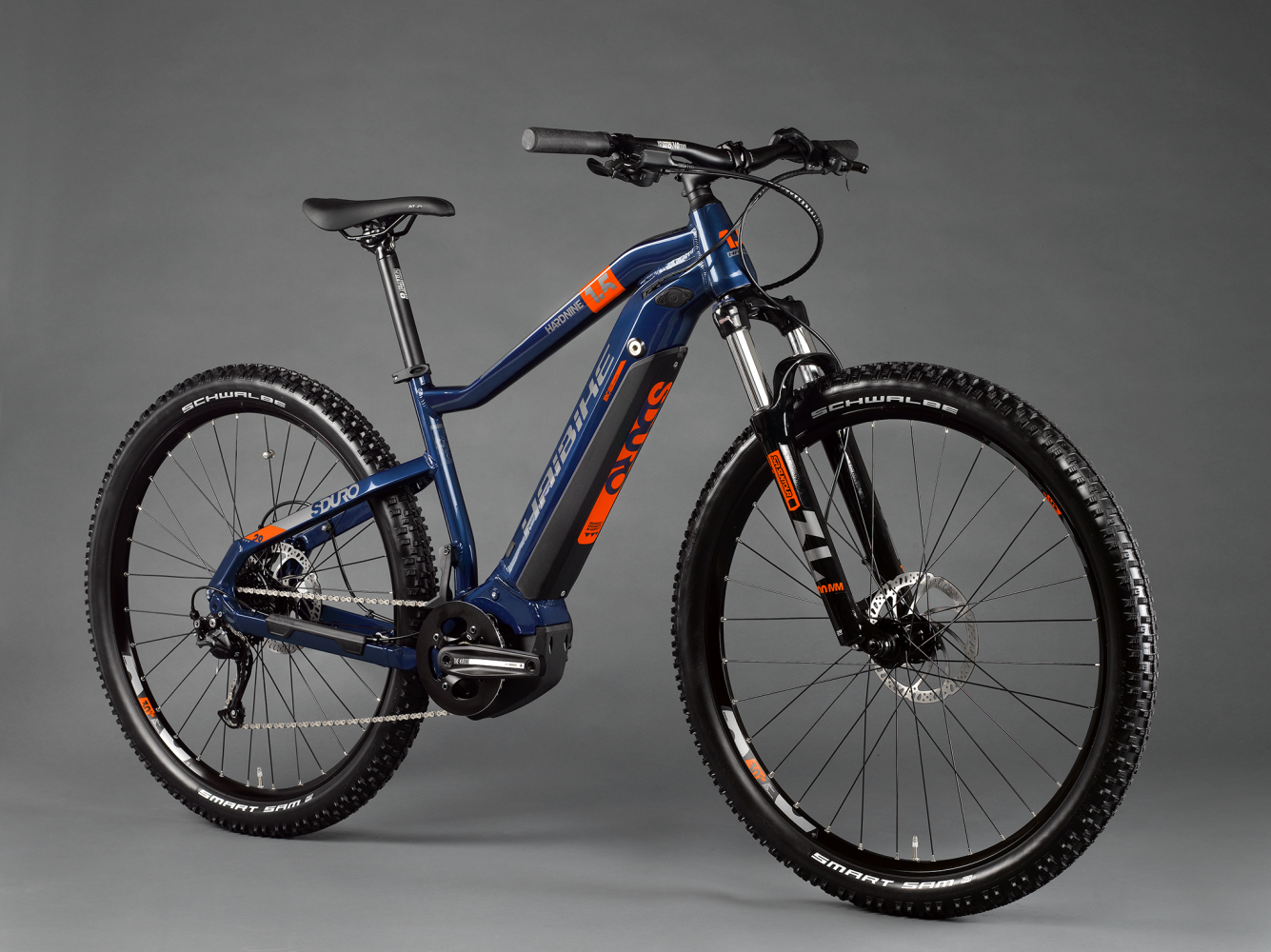Электровелосипед Haibike Sduro HardNine 1.5 29" Сине-оранжево-серый 2020