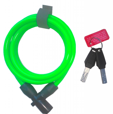 Велозамок Onguard Lightweight Key Coil Cable Lock, Зеленый