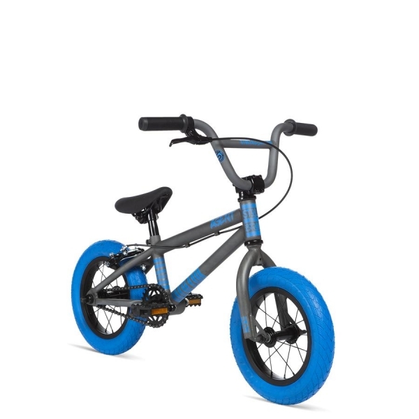 Велосипед BMX Stolen Agent 12" Matte Raw Silver w/Dark Blue Tires 2020