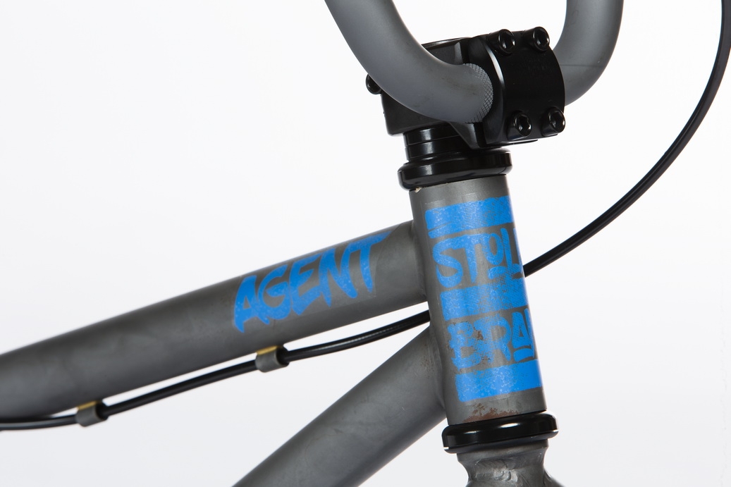 Велосипед BMX Stolen Agent 12" Matte Raw Silver w/Dark Blue Tires 2020