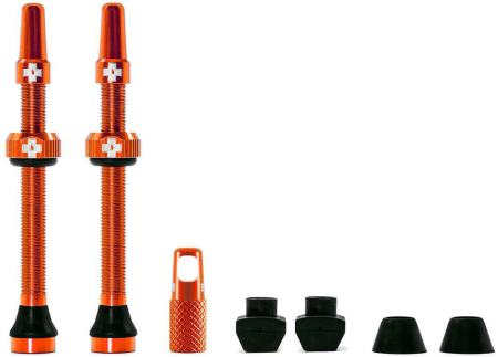Вентили для бескамерных колес MUC-OFF Tubeless Presta Valve, 60 мм, оранжевые