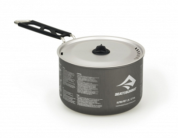 Кастрюля алюминиевая со складной ручкой Alpha Pot Black, 1200 мл от Sea to Summit