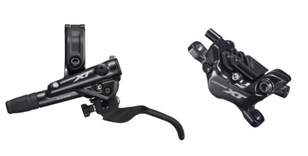 Гальмо гідравл. дискове SHIMANO M8120 DEORE XT переднє (ліва ручка, 4-поршн каліпер, гідролінія 1000мм)