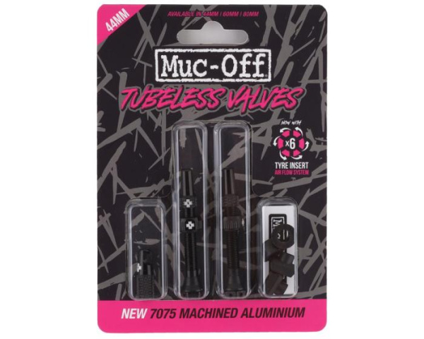 Вентили для бескамерных колес MUC-OFF Tubeless Presta Valve, 44 мм, чёрные