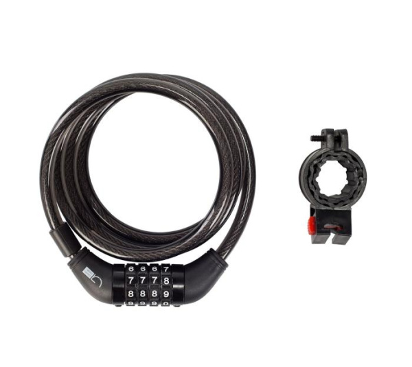 Велозамок Green Cycle GLK-120 + Крепление, Черный