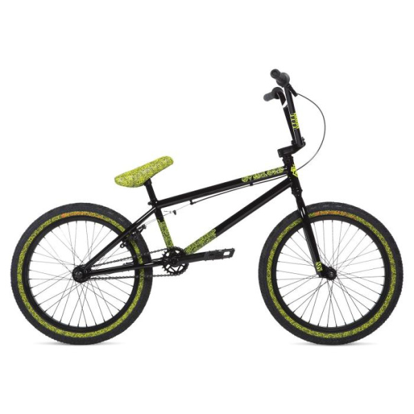 Велосипед BMX Stolen Overlord 20" Black w/Reflective Yellow 2020