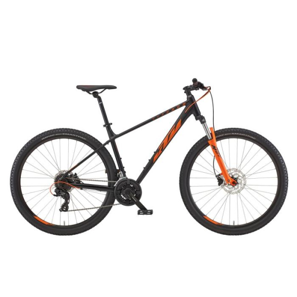 Горный велосипед KTM CHICAGO 292 29" рама XL/53, черный матовый (оранжевый), 2022