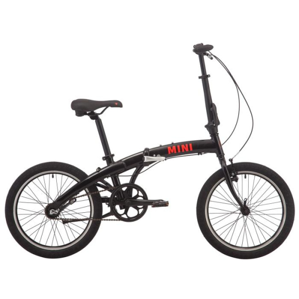 Городской велосипед Pride Mini 3 20" Черный/Ярко-красный 2020