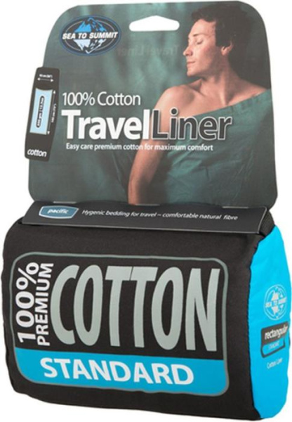 Вкладыш в спальник Premium Cotton Liner Standard, 185 см, Navy от Sea to Summit