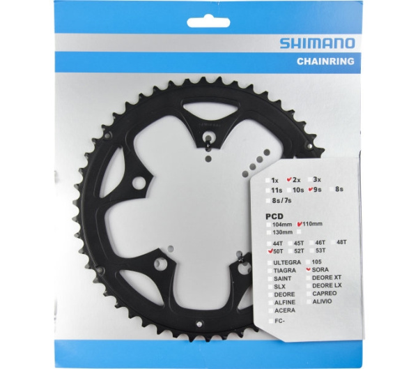 Зірка шатунів Shimano FC-3550 SORA, 50зуб. чорний (5-лапка)