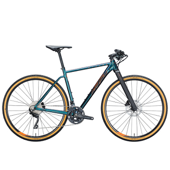Гравийный велосипед KTM X-strada 730 FIT 28" синий (черно-оранжевый), 2021 