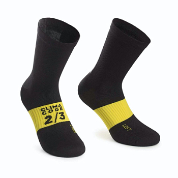Носки Assos Assosoires Spring Fall Socks, Black Yellow