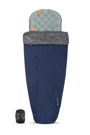 Спальный мешок-квилт Glow Gw1 Quilt, Long (10/4°C), 198 см, Dark Sapphire/Grey от Sea to Summit