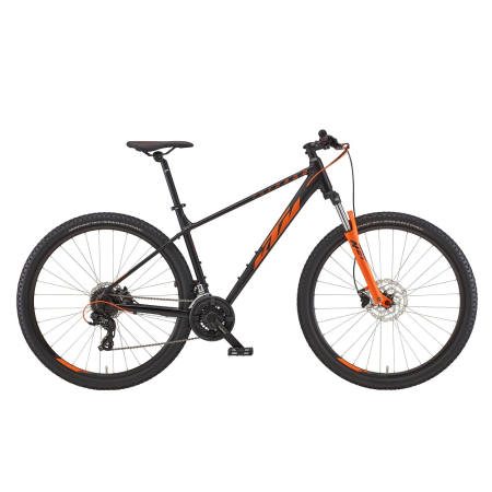Горный велосипед KTM CHICAGO 292 29" рама M/43, черный матовый (оранжевый), 2022