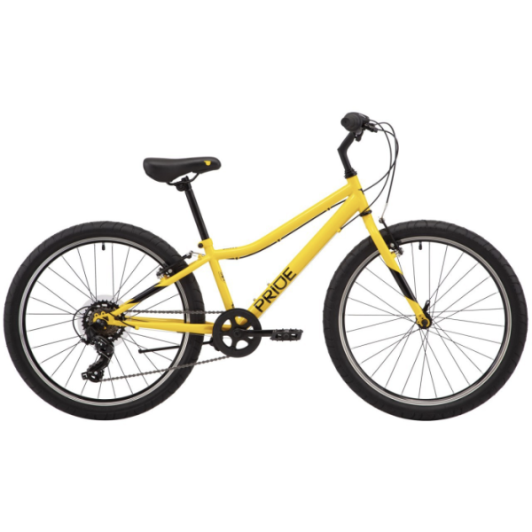 Детский велосипед Pride Brave 4.1 24" желтый 2021