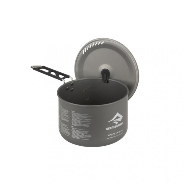 Кастрюля алюминиевая со складной ручкой Alpha Pot Black, 1900 мл от Sea to Summit