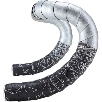 Обмотка руля Supacaz Super Sticky Kush Star Fade Серебристый металлик с черным