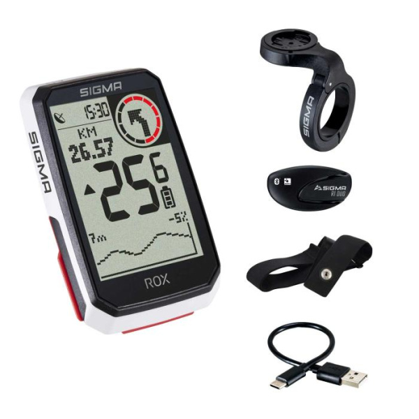 Велокомпьютер ROX 4.0 White HR Set Sigma Sport