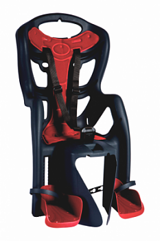 Сиденье задн. Bellelli Pepe Сlamp (на багажник) до 22кг, черное с красной подкладкой