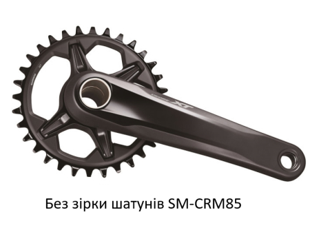 Шатуни FC-M8100-1 DEORE XT, Hollowtech II 175мм без зірки, CL-52мм без каретки