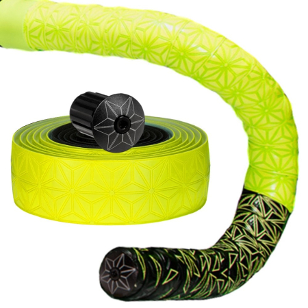 Обмотка руля Supacaz Super Sticky Kush Star Fade Желтый неон с черным