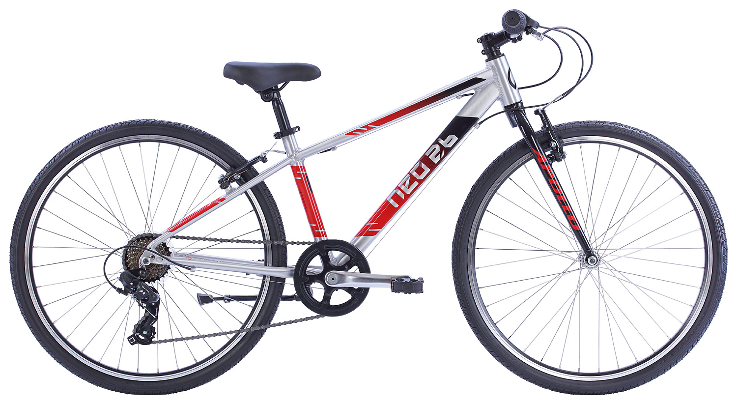 Детский велосипед Apollo NEO 7s boys 26"  Brushed Alloy / Black / Red Fade