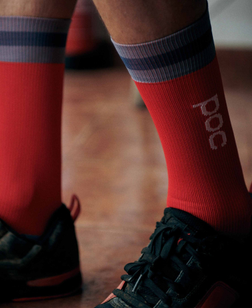 Носки велосипедные POC Essential Mid Length Sock,Calcite Blue/Prismane Red, L