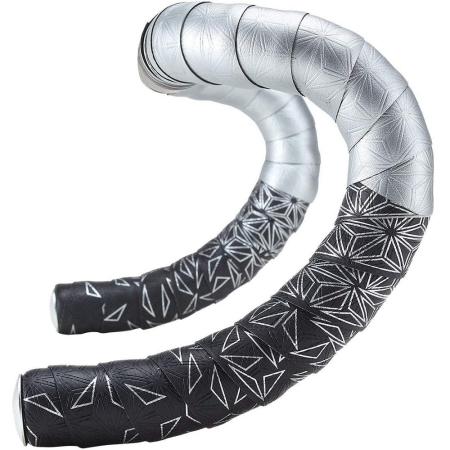 Обмотка руля Supacaz Super Sticky Kush Star Fade Серебристый металлик с черным