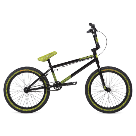Велосипед BMX Stolen Overlord 20" Black w/Reflective Yellow 2020