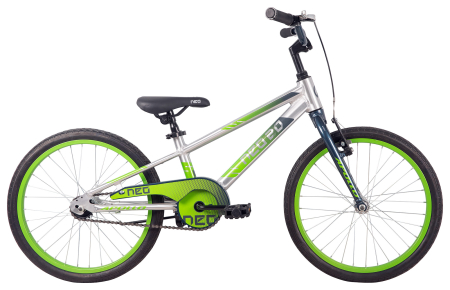 Детский велосипед Apollo NEO boys 20", Brushed Alloy / Slate / Lime Green Fade