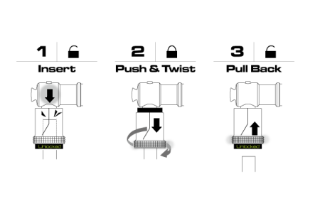Насос Birzman Grand-Maha Push & Twist V, Серебристый