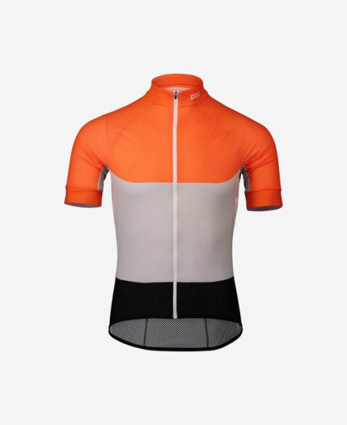 Велоджерси POC Essential Road Light Jersey, Granite Grey/Zink Orange, S