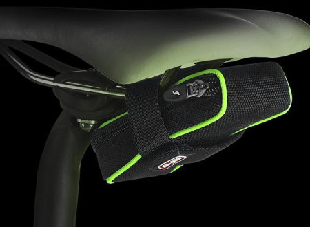 Велосумка подседельная Scicon Elan 210 Velcro Fluo, Black/Green