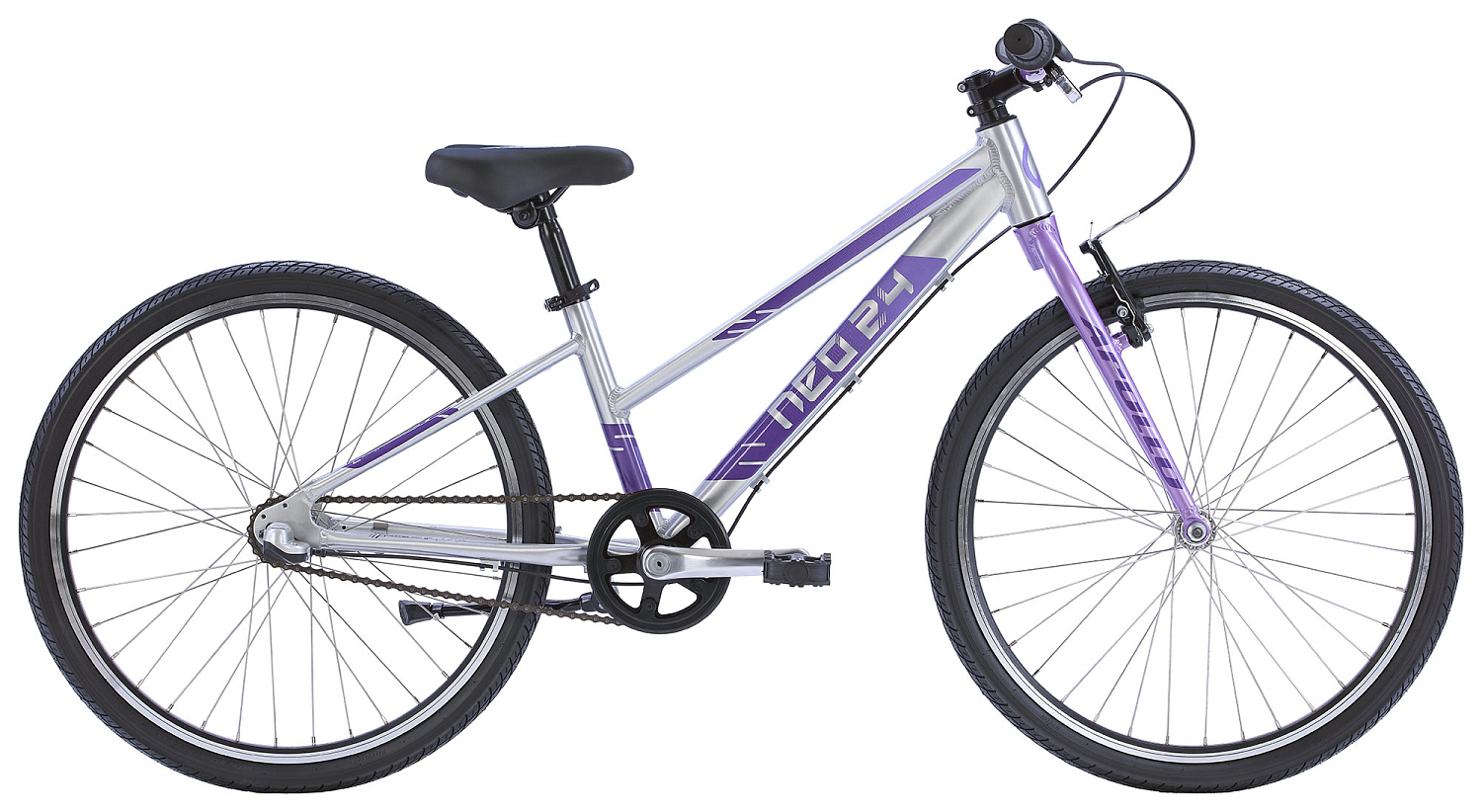 Детский велосипед Apollo NEO 3i girls 24", Brushed Alloy / Lavender / Purple Fade