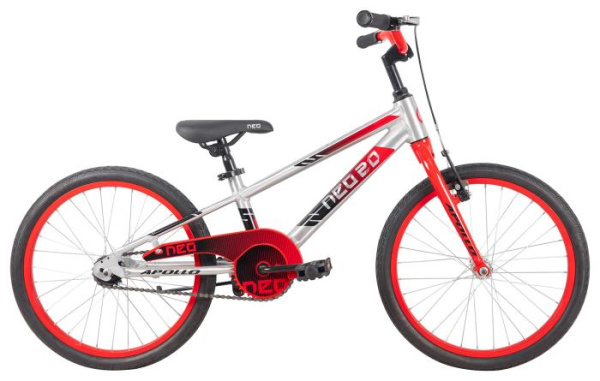 Детский велосипед Apollo NEO boys 20", Brushed Alloy / Red / Black Fade