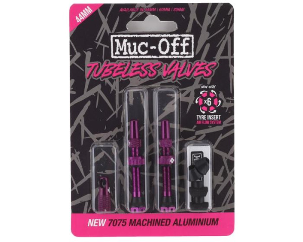 Вентили для бескамерных колес MUC-OFF Tubeless Presta Valve, 44 мм, фиолетовые