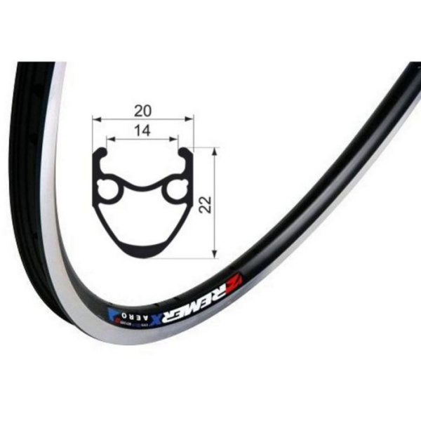 Обод Remerx RMX 5024 AERO, 622x14, SA+GBS/36, серебр, с насечками, 36 спиц