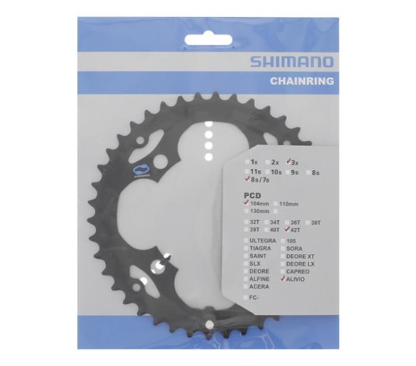Зірка шатунів Shimano FC-M415, 42зуб, чорн, 7/8-швидк.