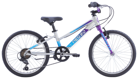 Детский велосипед Apollo NEO 6s girls 20", Brushed Alloy / Purple / Blue Fade
